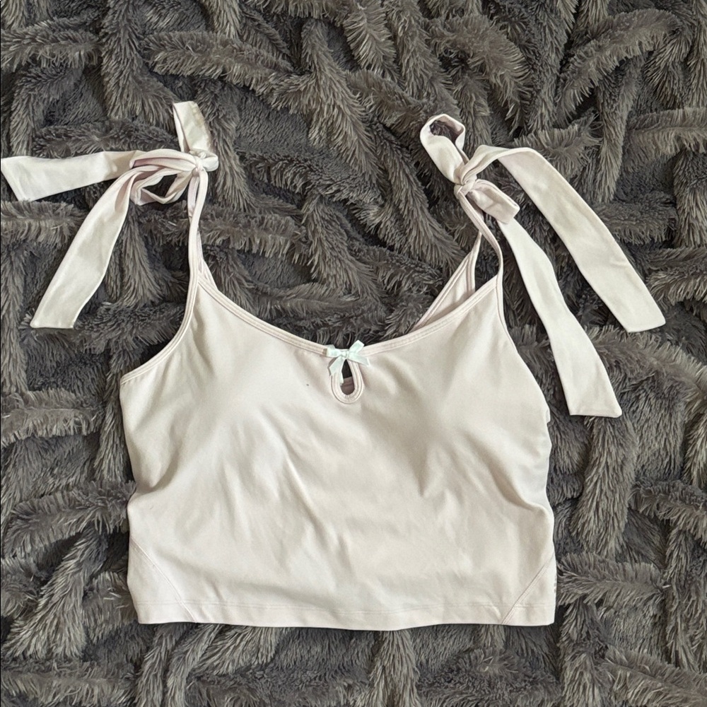 Lululemon pink ballerina tie tank top size large